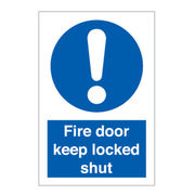 Fire Door Keep Locked Shut Sign